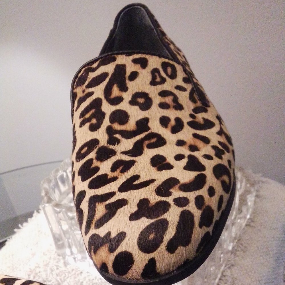 ALFANI Womens Beige Animal Print Calf-Hair Cushioned Comfort Oceania Slip On Loa